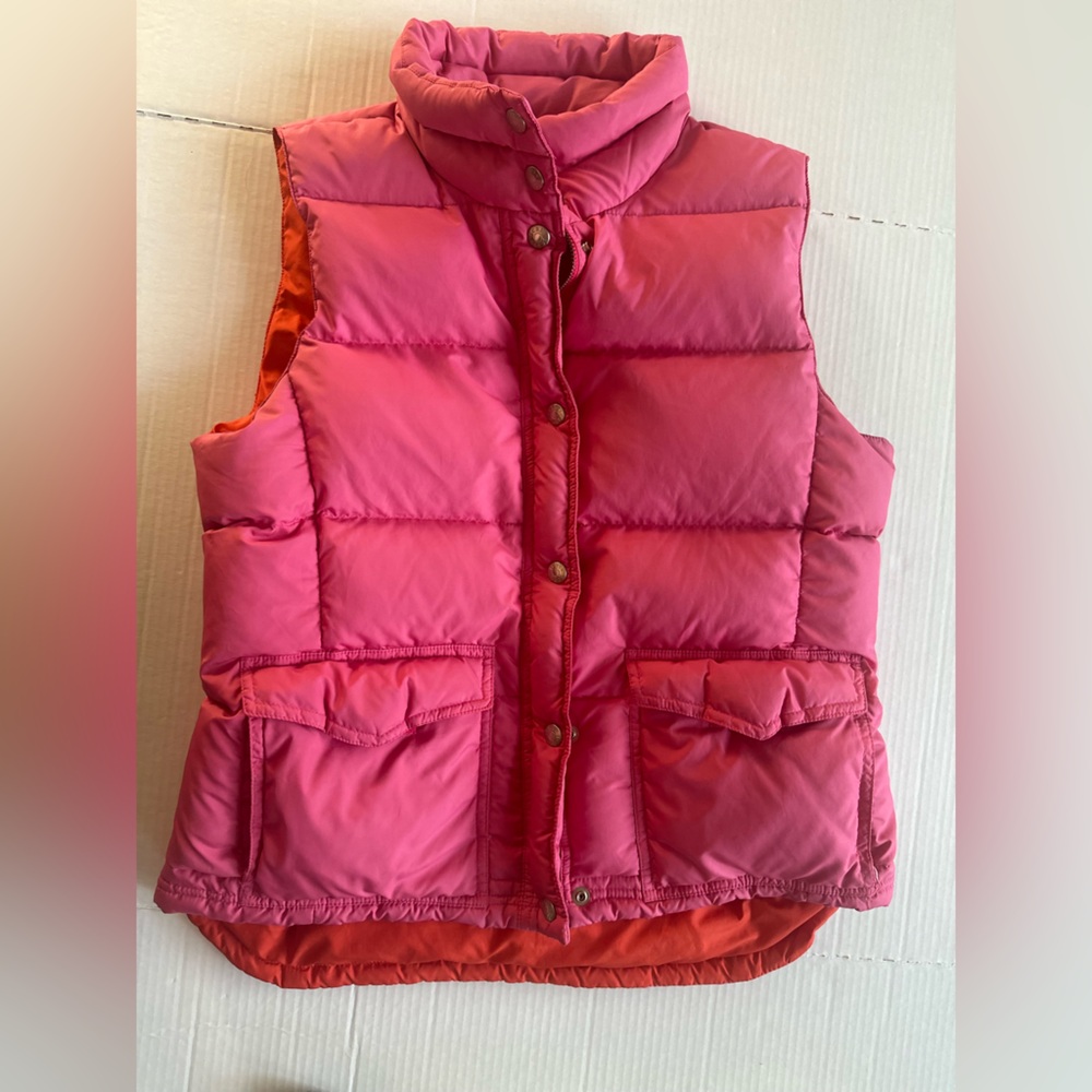 J. CREW Pink Nylon Down Filled Full Zip Puffer Vest Jacket‎ Women’s M - Picture 7 of 8